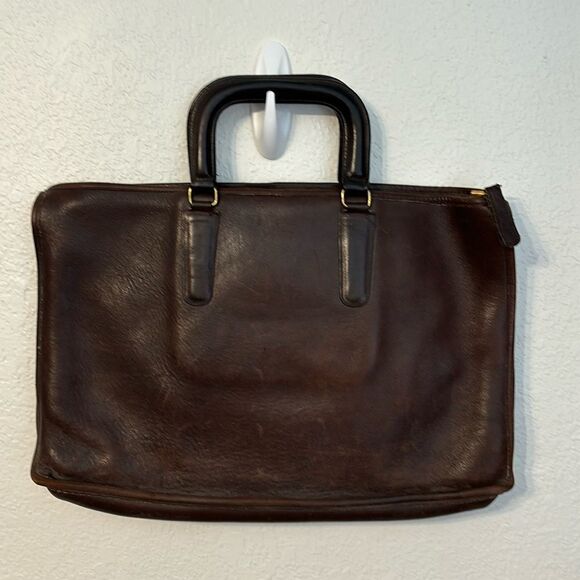 Rare Vintage Coach Leather Slim Satchel Briefcase Handbag Bonnie Cashin NYC - Picture 1 of 6